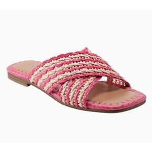 Marc Fisher Nylie Flat Sandal Natural/Pink Size 9M